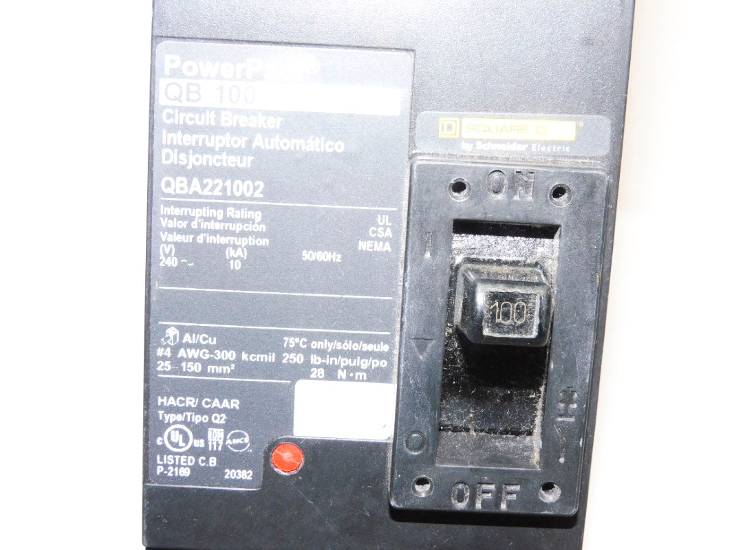 SQUARE D QBA221002 240V 100A NSNP