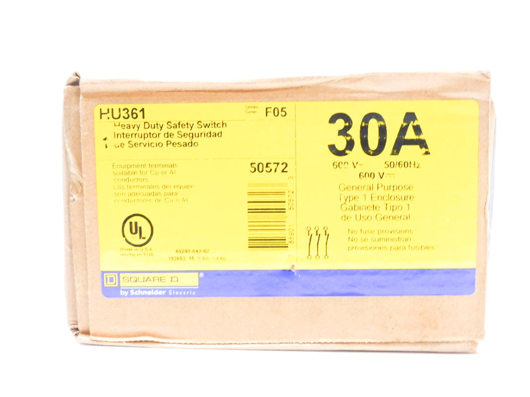 SQUARE D HU361 SER. F05 600V 30A NSFS