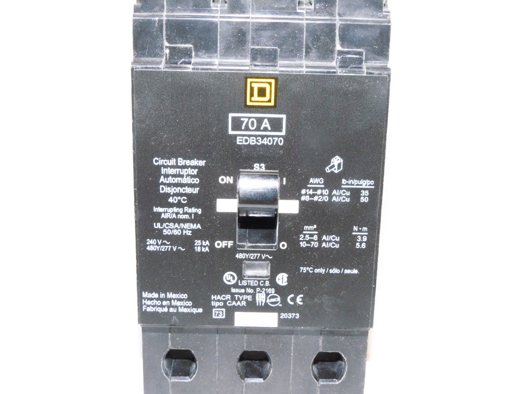 SQUARE D EDB34070 277V 70A NSMP