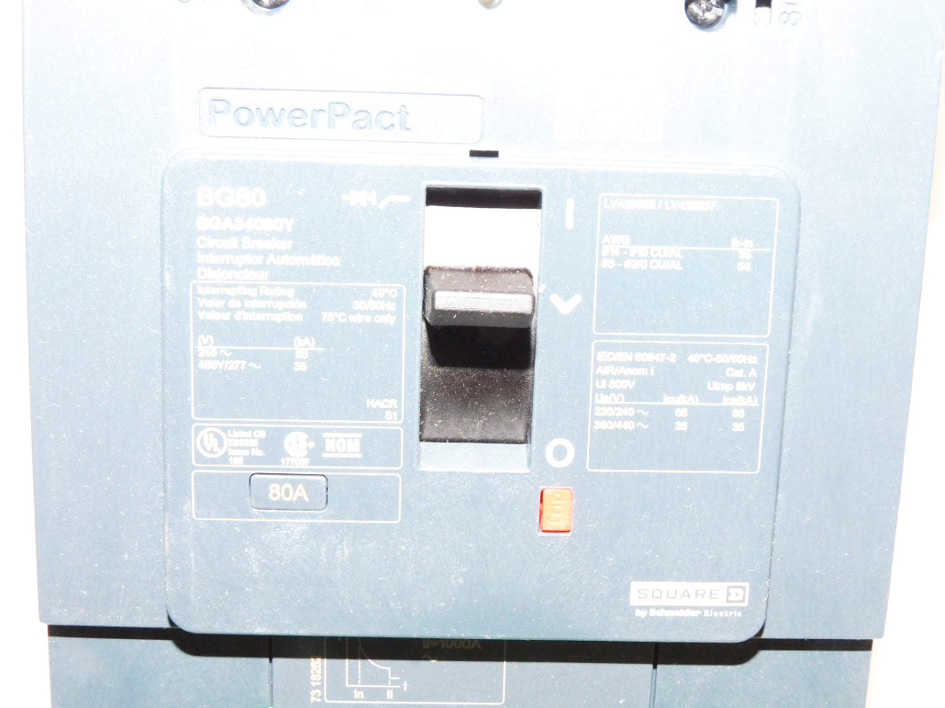 SQUARE D BGA34080Y 80A 480/277V NSMP