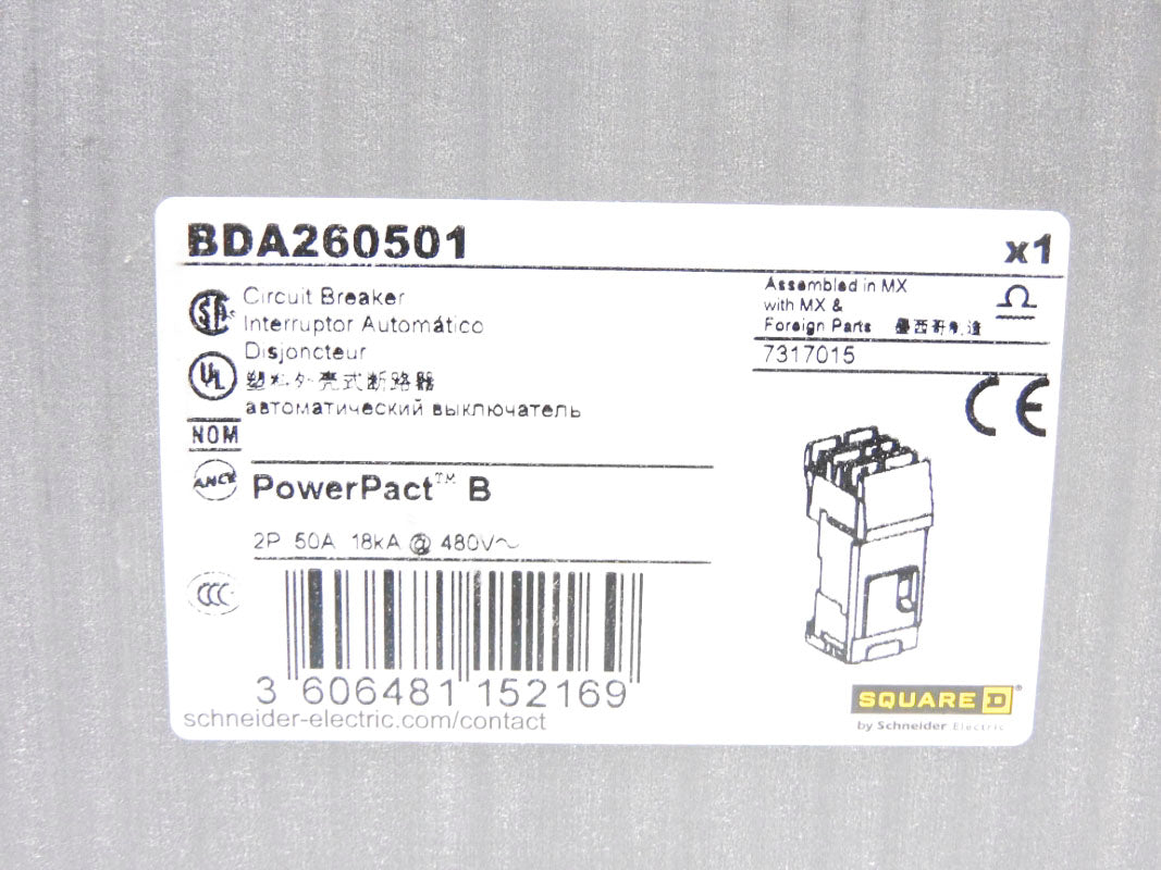SQUARE D BDA260501 50A 480V NSMP