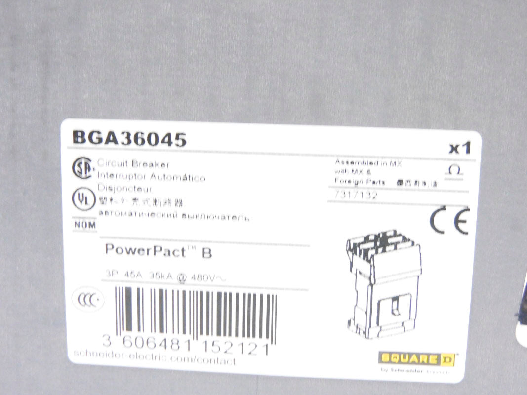 SQUARE D BGA36045 45A 480V NSMP