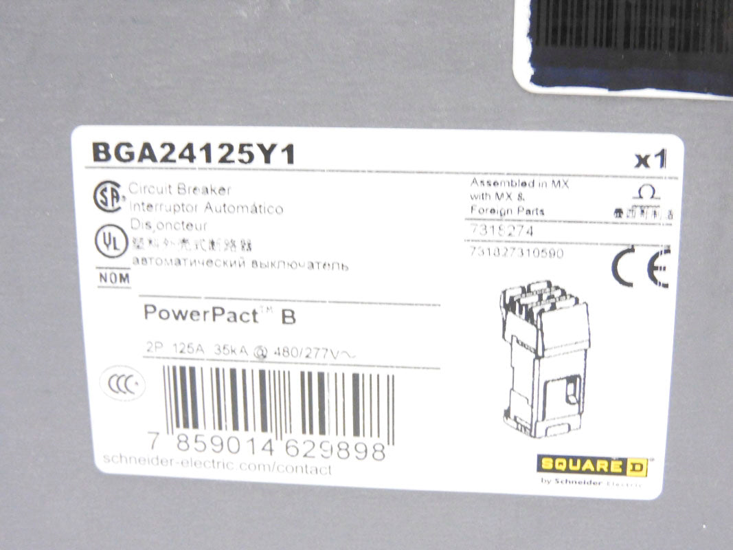 SQUARE D BGA24125Y1 125A 480/277V NSMP