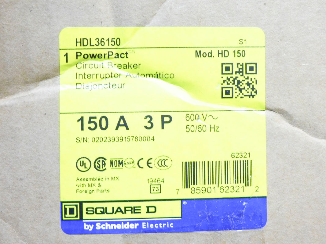 SQUARE D HDL36150 600V 150A NSMP