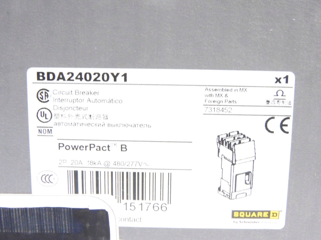 SQUARE D BDA24020Y1 20A 480/277V NSMP
