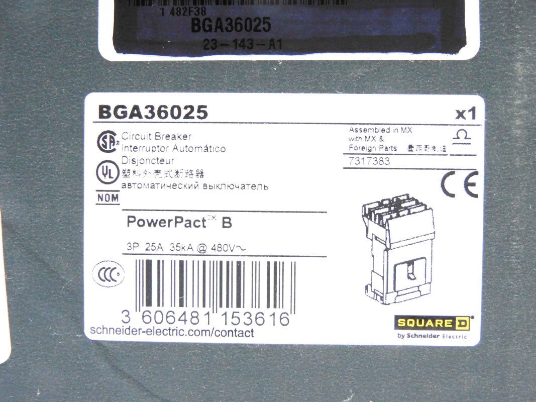 SQUARE D BGA36025 480V 25A NSMP