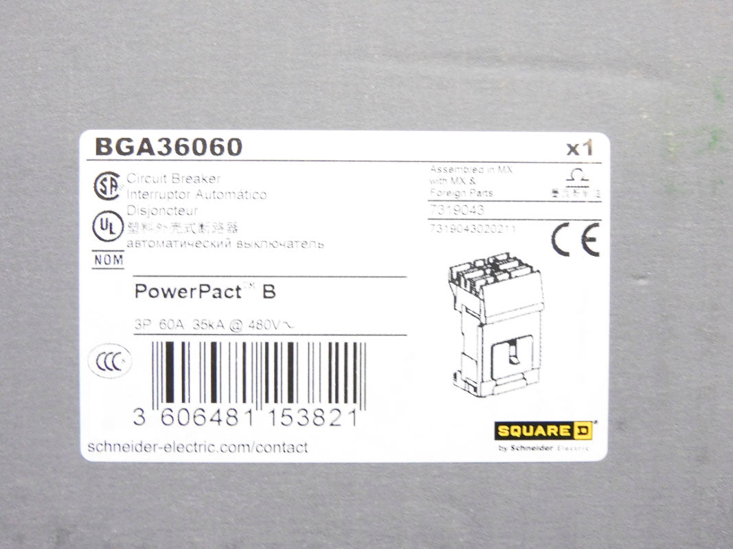 SQUARE D BGA36060 480V 60A NSMP