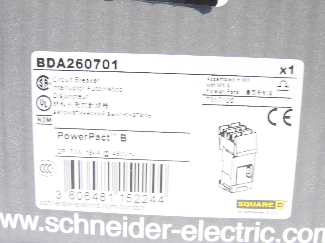 SQUARE D BDA260701 70A 480V NSMP
