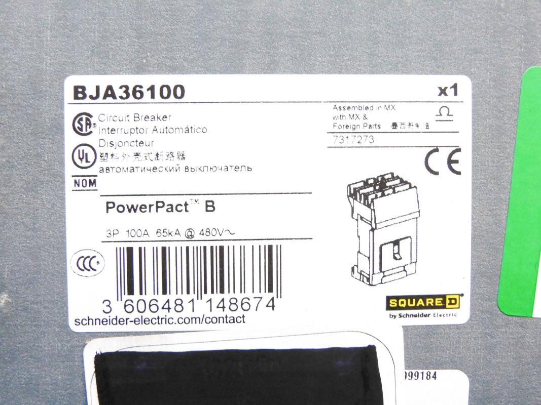 SQUARE D BJA36100 480V 100A NSMP