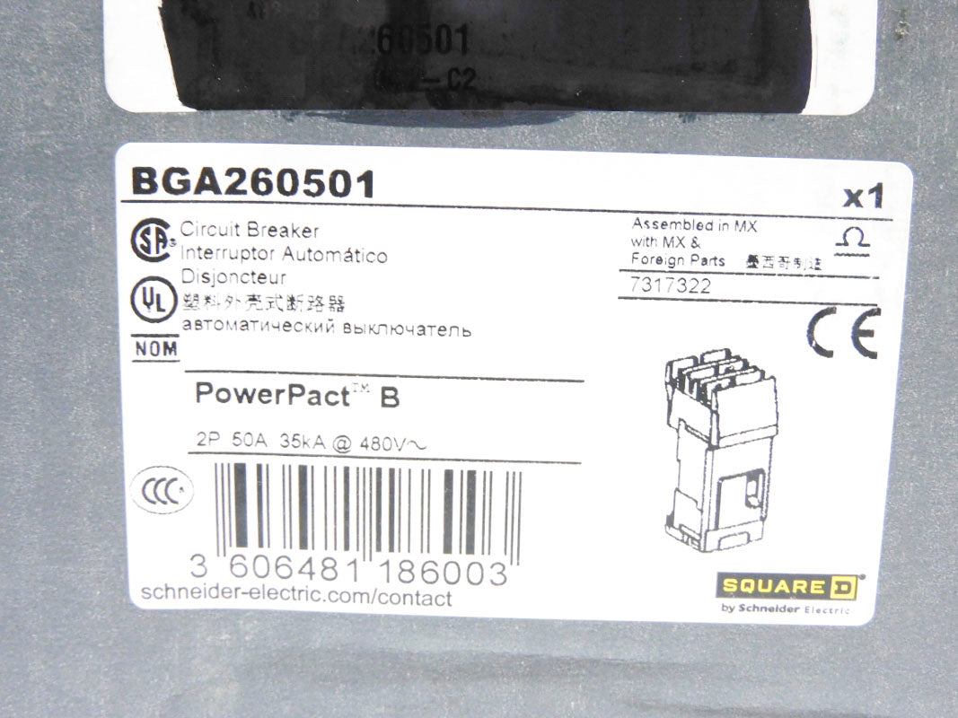 SQUARE D BGA260501 50A 480V NSMP