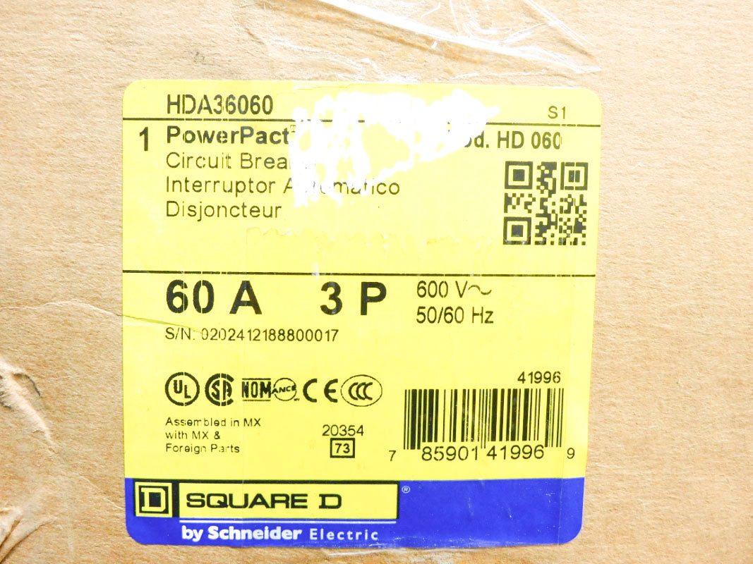 SQUARE D HDA36060 600V 60A  NSMP