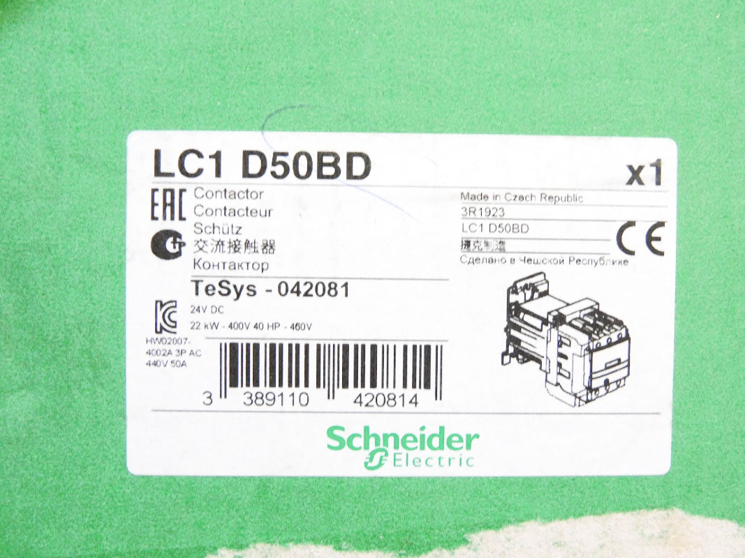 SCHNEIDER ELECTRIC LC1D50BD 24VDC NSMP