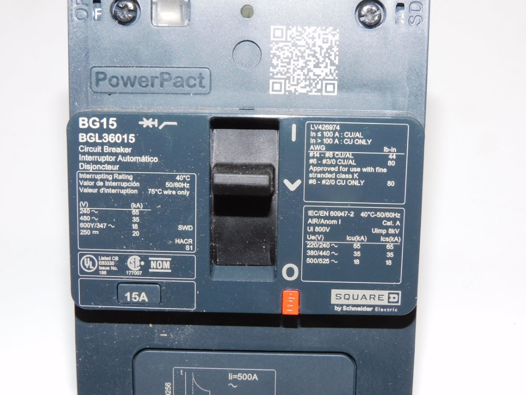 SQUARE D BGL36015 480V 15A NSMP