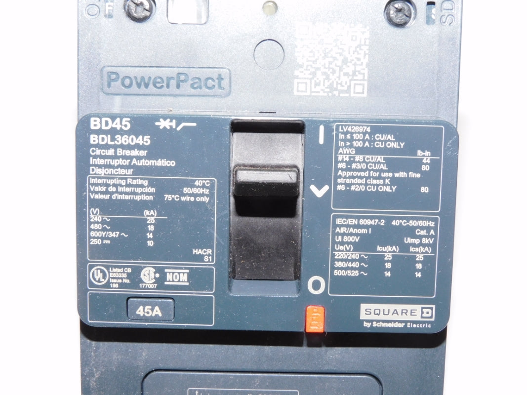 SQUARE D BDL36045 45A 480V NSMP
