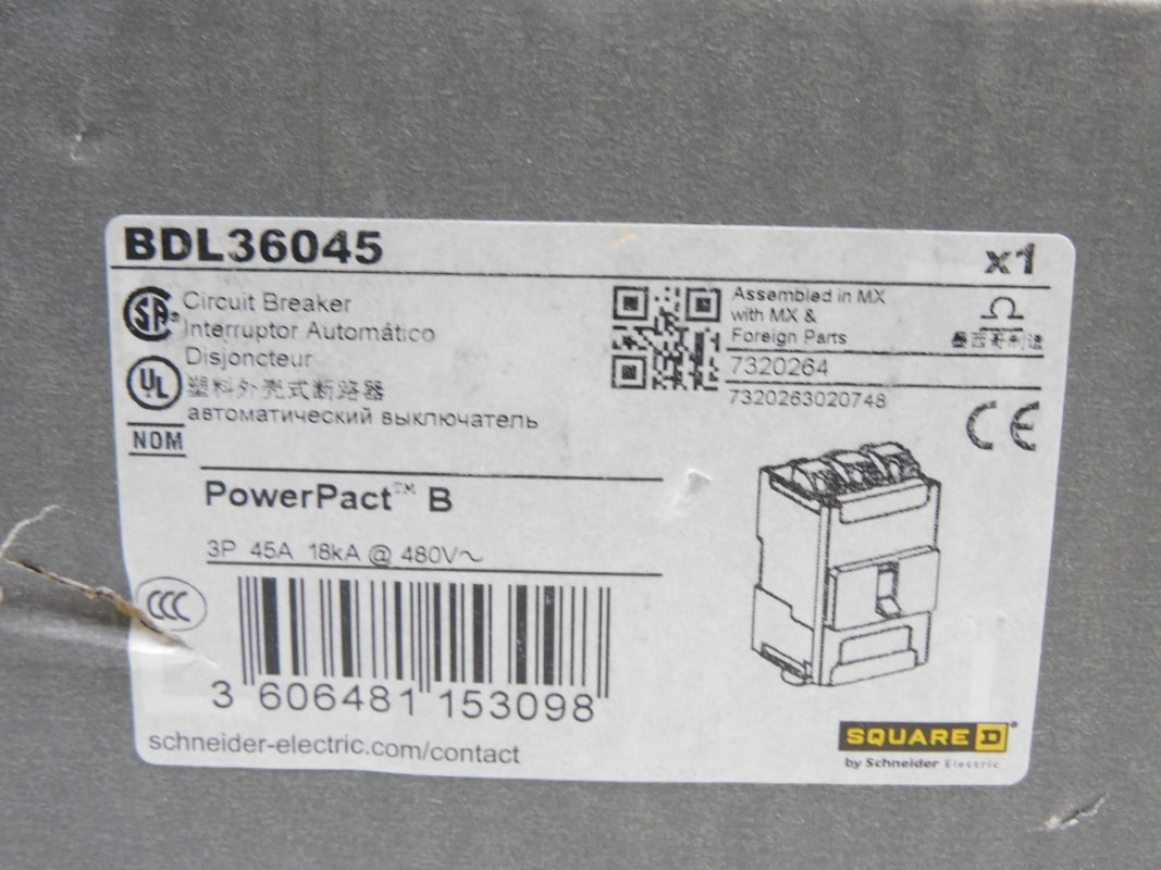 SQUARE D BDL36045 45A 480V NSMP