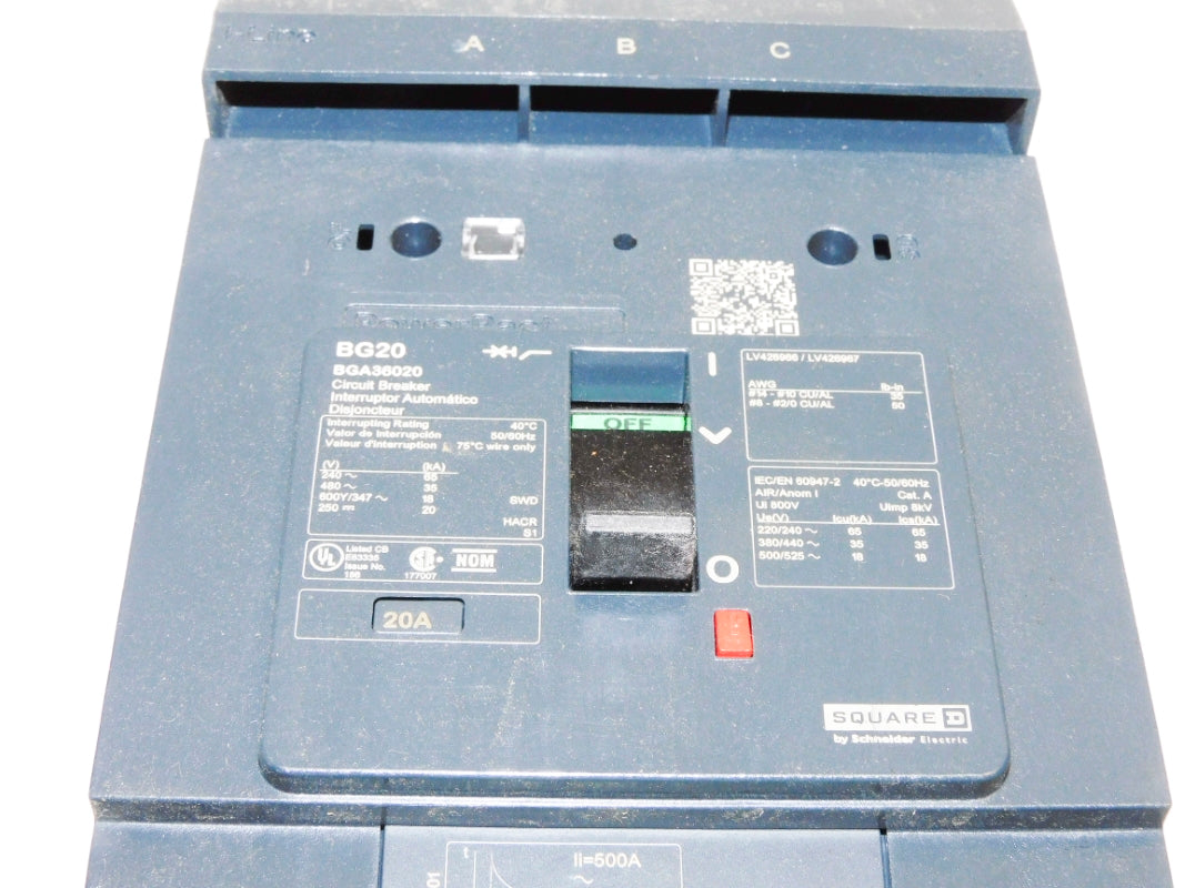 SQUARE D BGA36020 480V 20A NUPI
