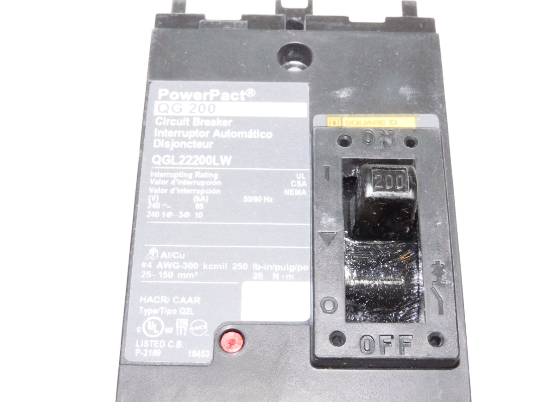 SQUARE D QGL22200LW 200A 240V NSMP