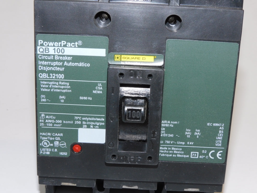 SQUARE D QBL32100 240V 100A NSMP