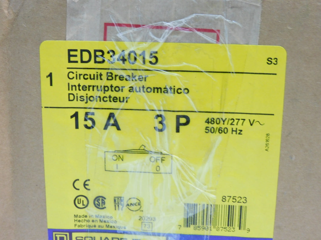 SQUARE D EDB34015 SER. S3 277V 15A NSMP