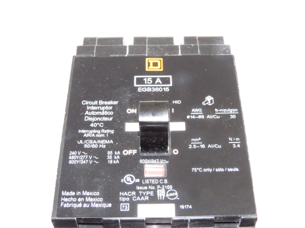 SQUARE D EGB36015 15A 600/347V NSMP