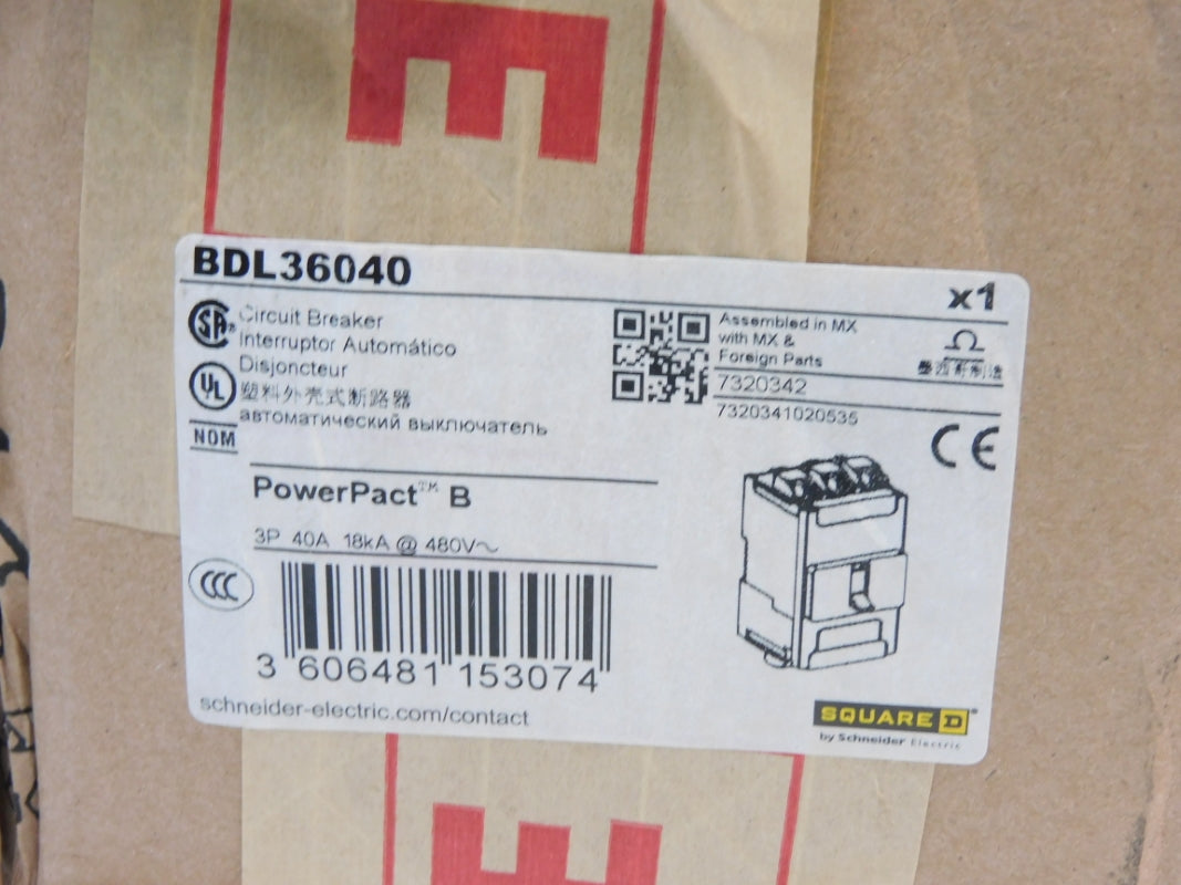 SQUARE D BDL36040 40A 480V NSMP