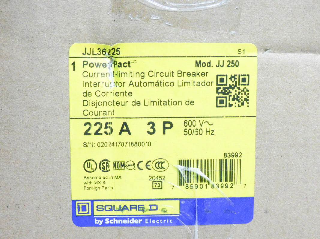SQUARE D JJL36225 600V 225A NSMP