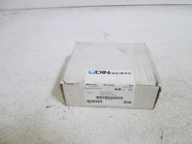 LOT OF 50 DINNECTORS TERMINAL BLOCK (YELLOW) DN-T8YEL *FACTORY SEALED*