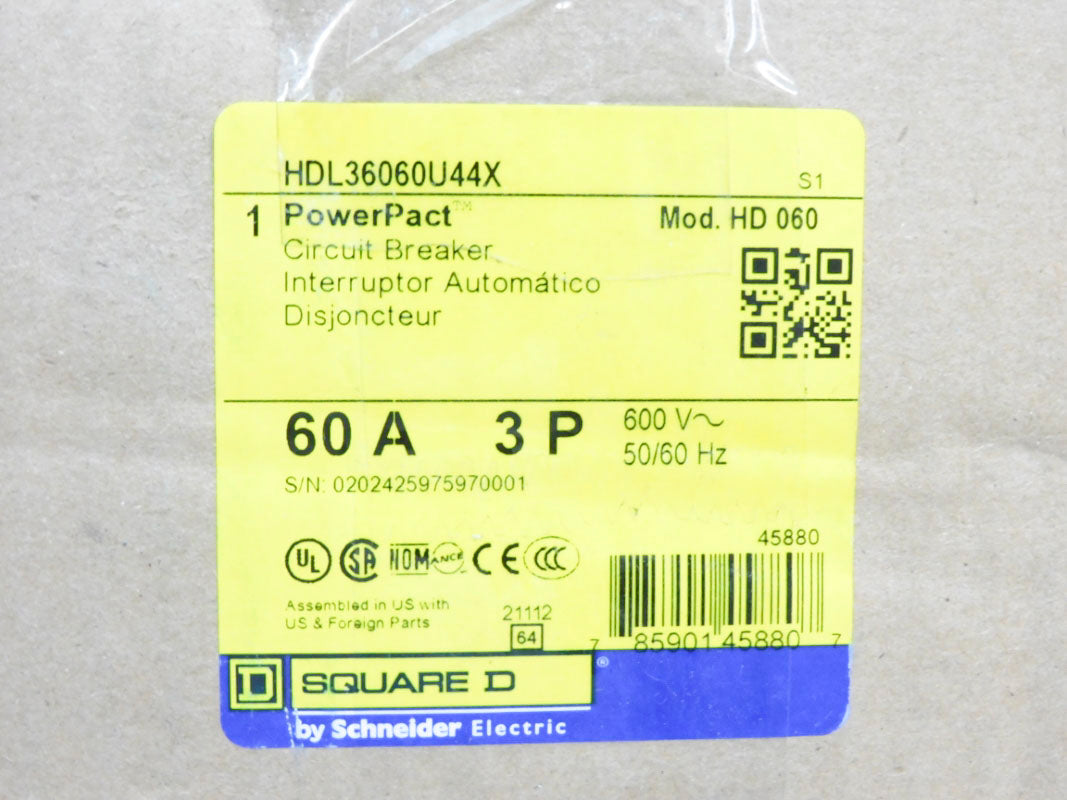 SQUARE D HDL36060U44X 60A 600V NSMP