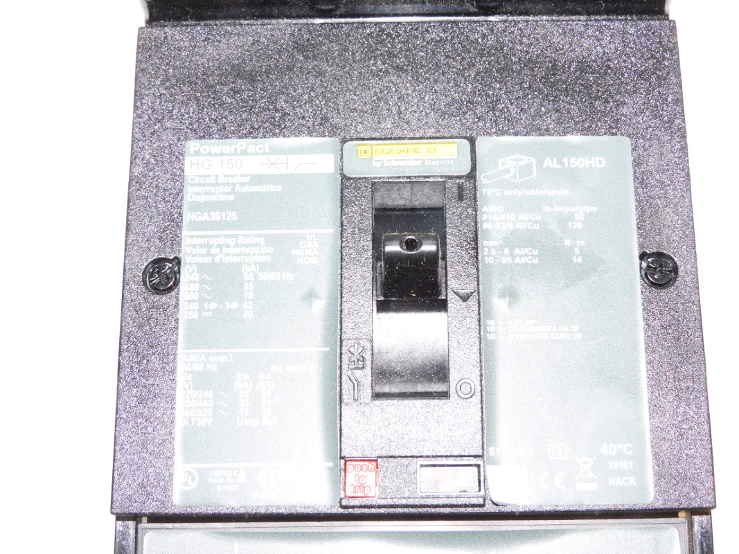 SQUARE D HGA36125 600V 125A NSMP