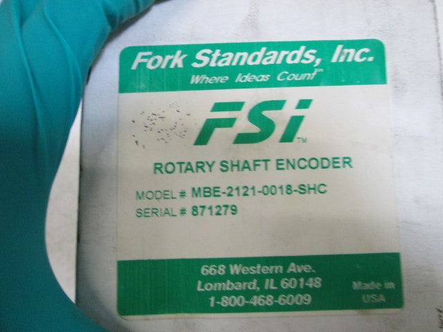FORK STANDARDS, INC. ROTARY SHAFT ENCODER MBE-2121-0018-SHC *NEW IN BOX*