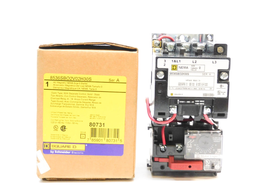 SQUARE D 8536SBO2V02H30S SER. A 110/120V 6-18A NSMP