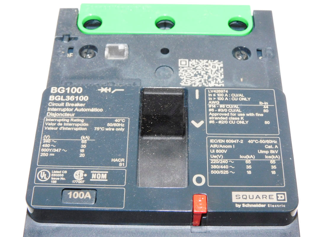 SQUARE D BGL36100 100A 480V NSMP