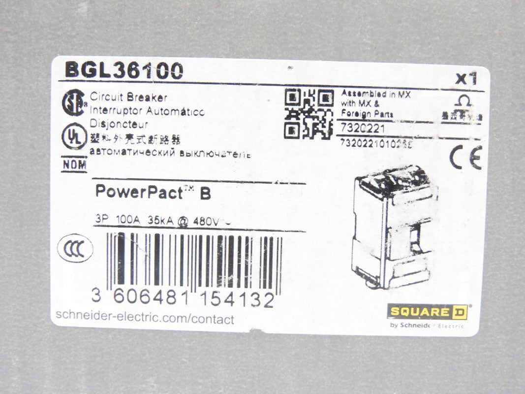 SQUARE D BGL36100 100A 480V NSMP