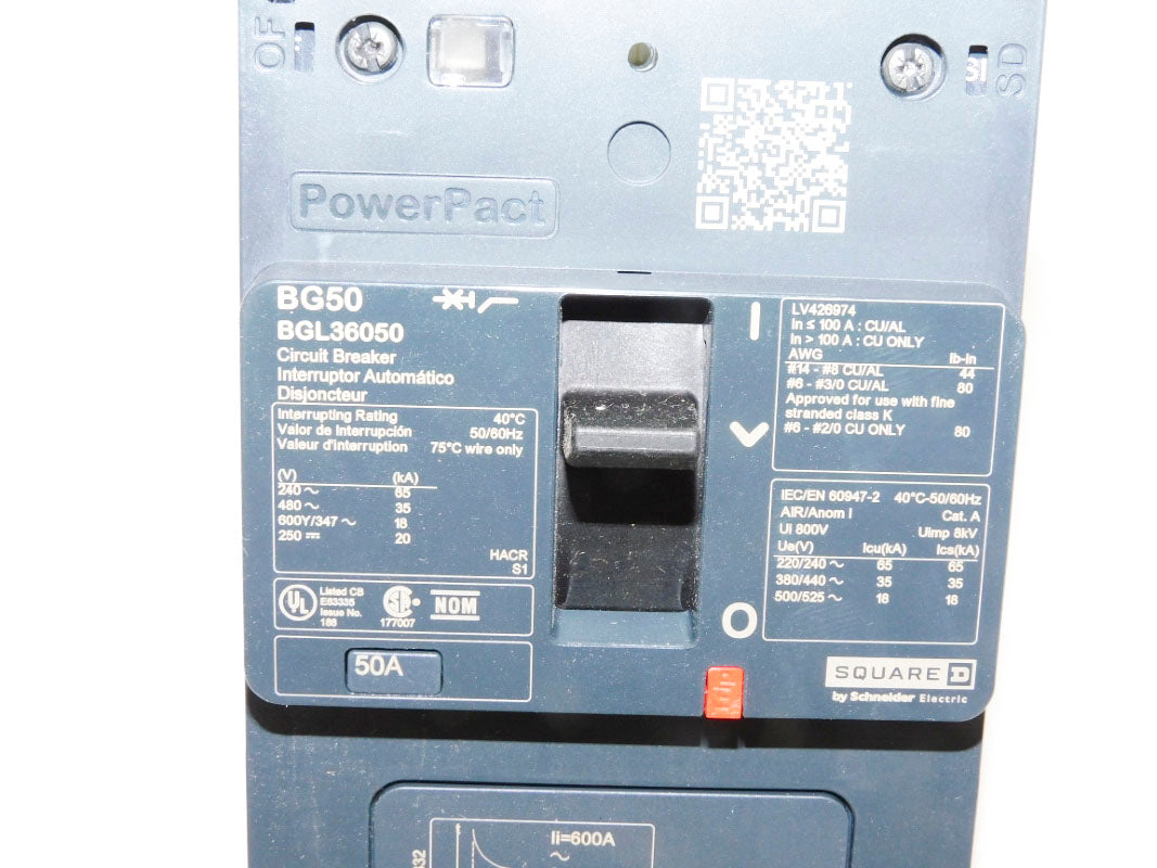 SQUARE D BGL36050 50A 480V NSMP