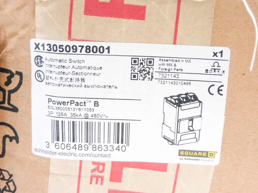 SQUARE D X13050978001 480V 125A NSMP