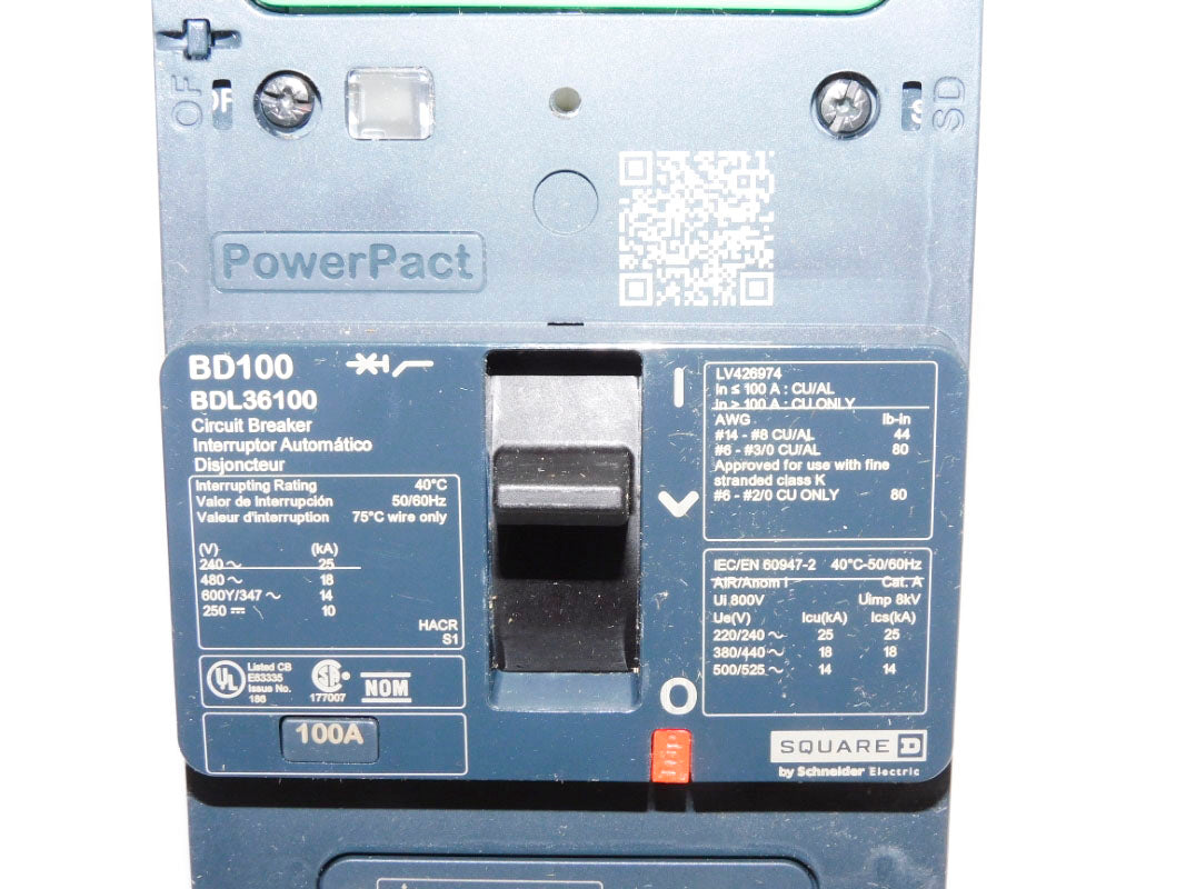 SQUARE D BDL36100 480V 100A NSMP