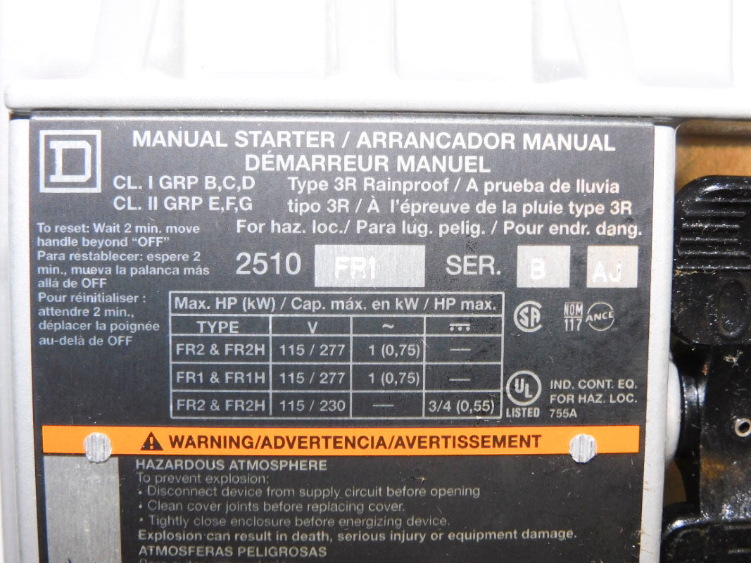 SQUARE D 2510FR1 SER. B 115/277V NSMP