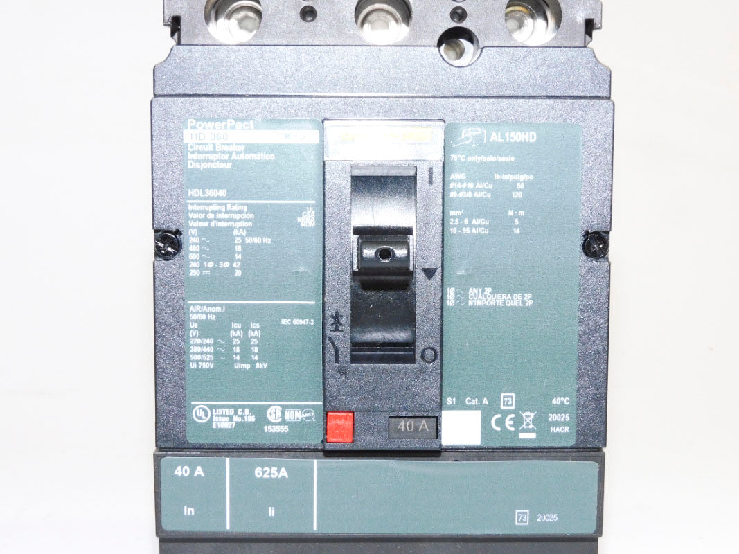 SQUARE D HDL36040 SER. 1 600V 40A NSMP