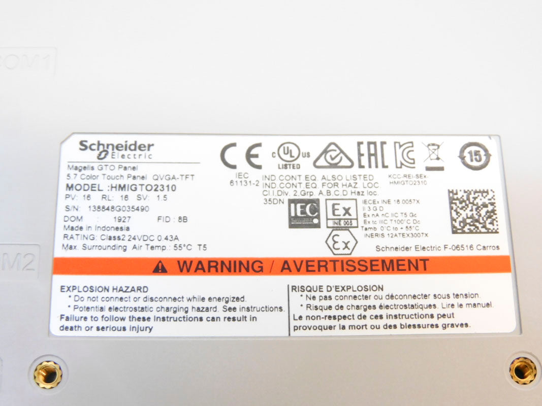 SCHNEIDER ELECTRIC HMIGTO2310 24VDC 0.43A NSMP