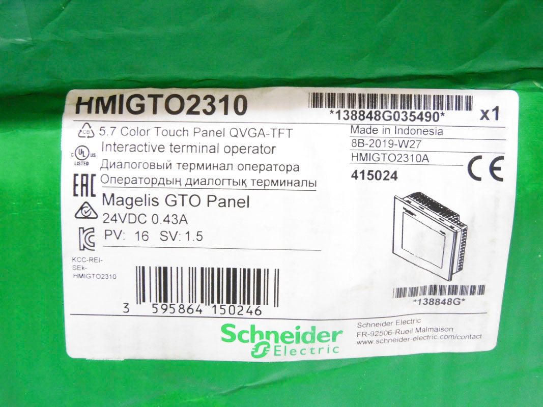 SCHNEIDER ELECTRIC HMIGTO2310 24VDC 0.43A NSMP