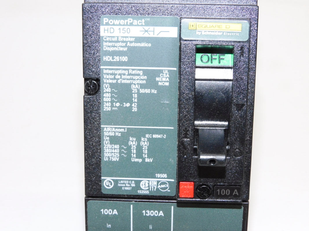 SQUARE D HDL26100 100A 600V NSMP