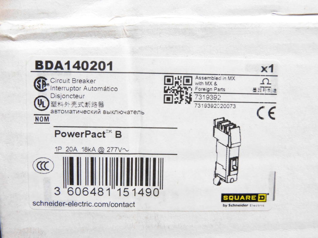 SQUARE D BDA140201 20A 277V NSMP