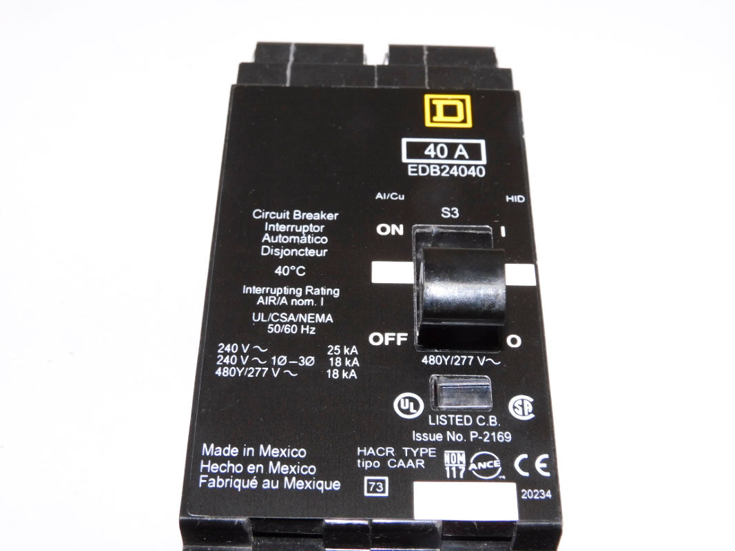 SQUARE D EDB24040 480V 40A NSMP
