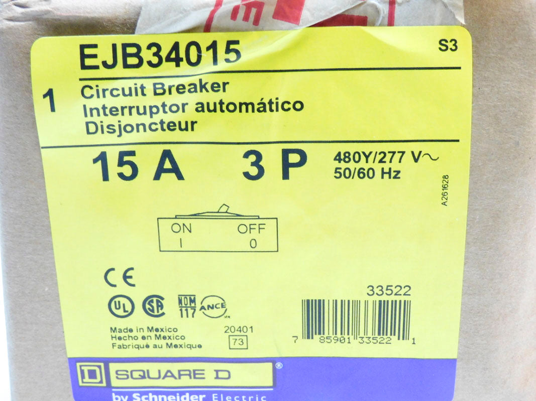 SQUARE D EJB34015 277V 15A NSMP