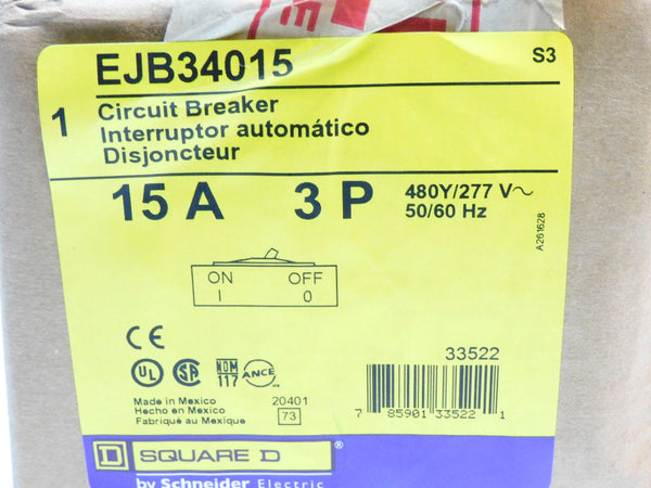SQUARE D EJB34015 277V 15A NSMP