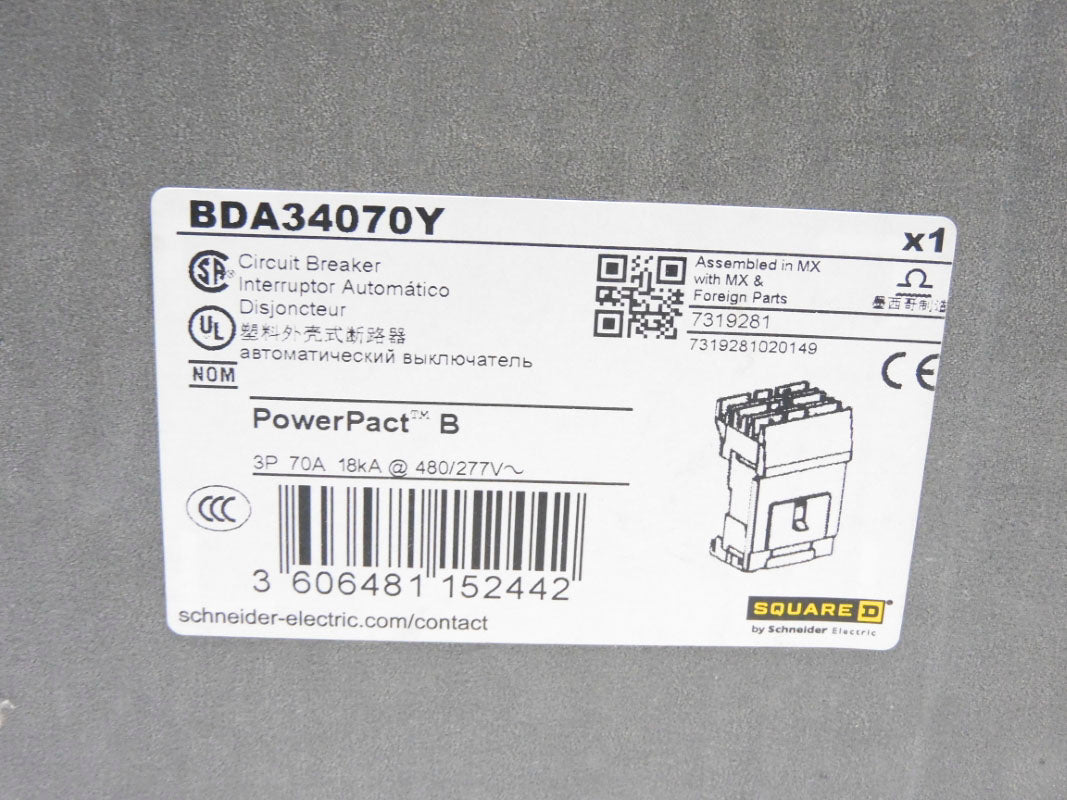 SQUARE D BDA34070Y 70A 480/277V NSMP