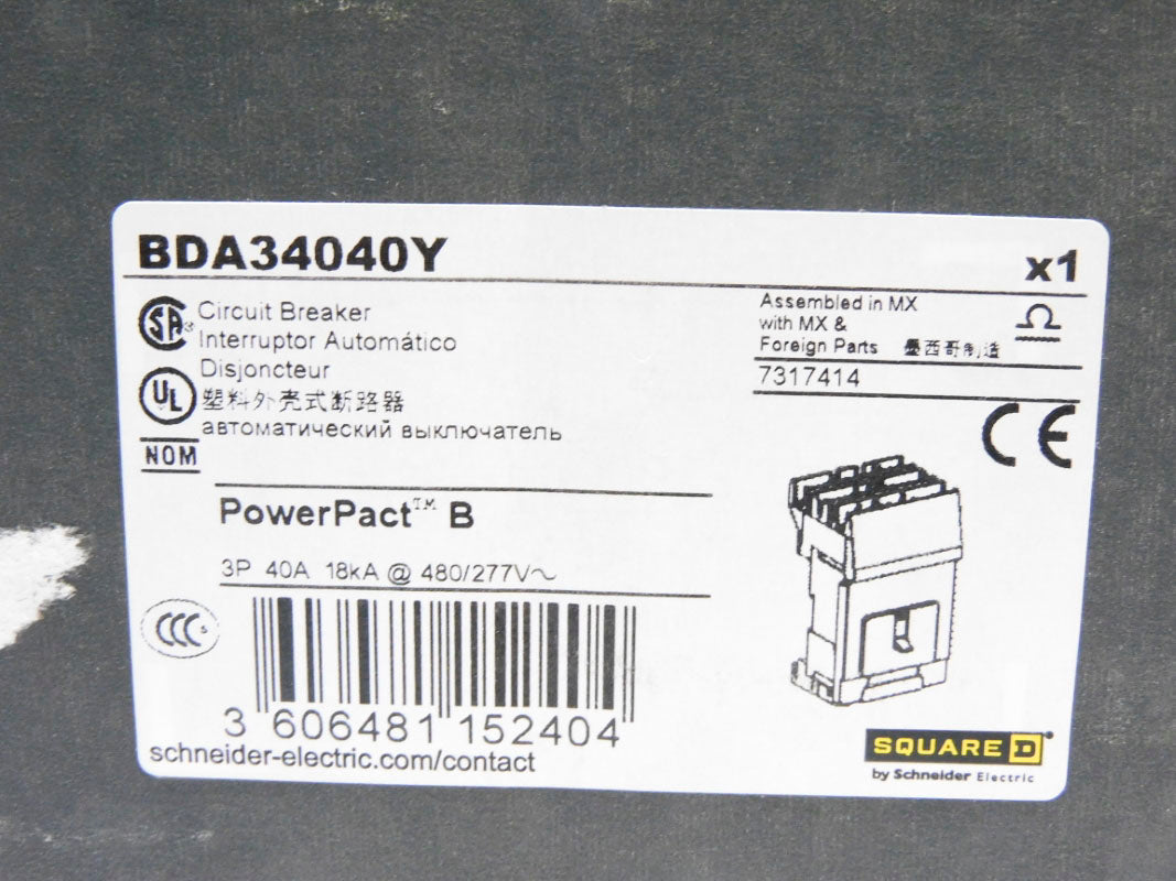 SQUARE D BDA34040Y 40A 480/277V NSMP