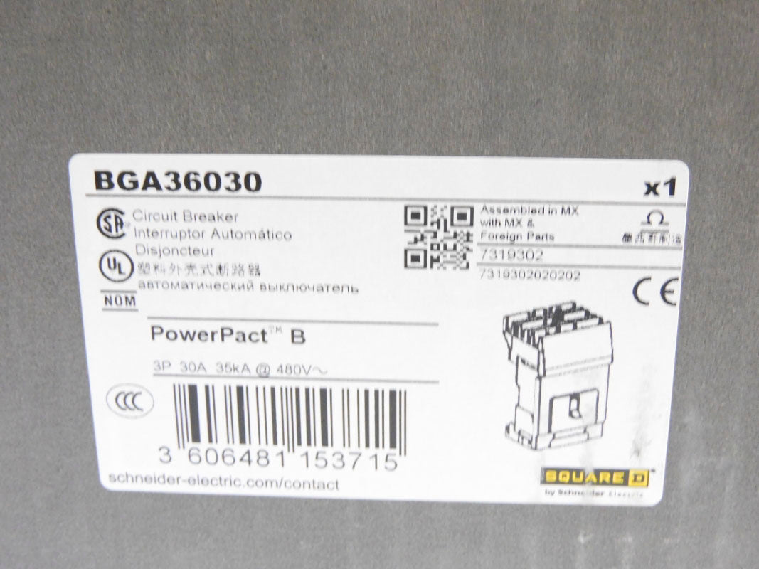 SQUARE D BGA36030 30A 480V NSMP