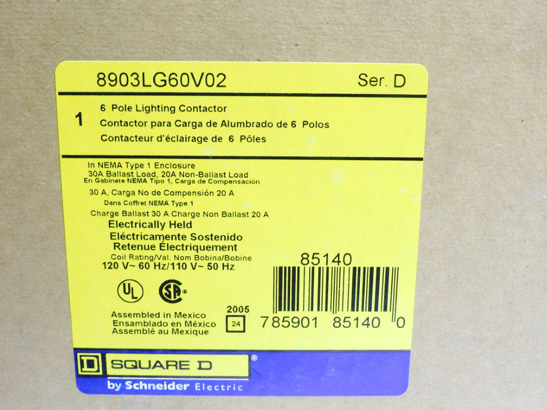 SQUARE D 8903LG60V02 SER. D 110/120V NSMP