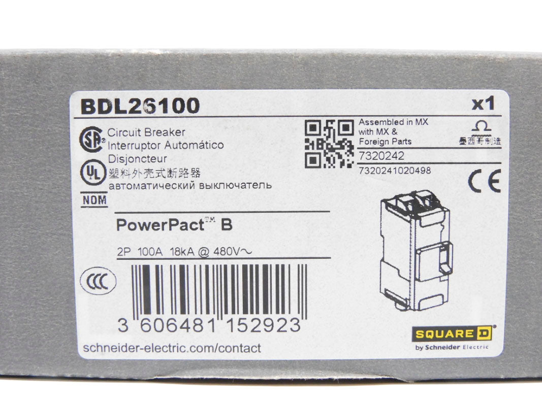 SQUARE D BDL26100 100A 480V NSMP